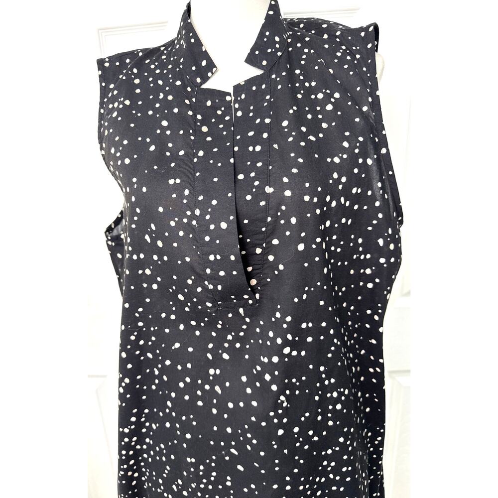 Eileen Fisher Organic Cotton Polka Dot Sleeveless Tunic Dress L - Picture 3 of 7